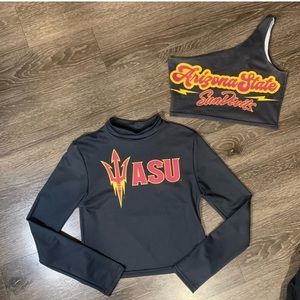 ARIZONA STATE UNIVERSITY CROP TOP BUNDLE. Includes ASU long sleeve & crop tank